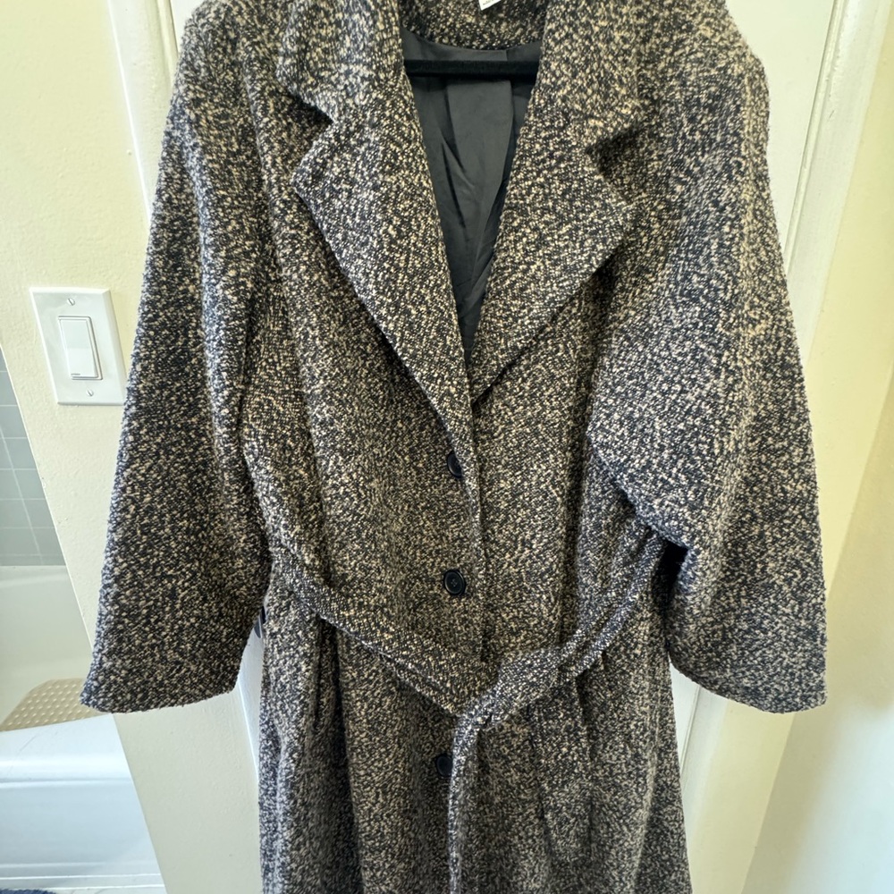 Ava & Viv Black and Gray Trench Coat